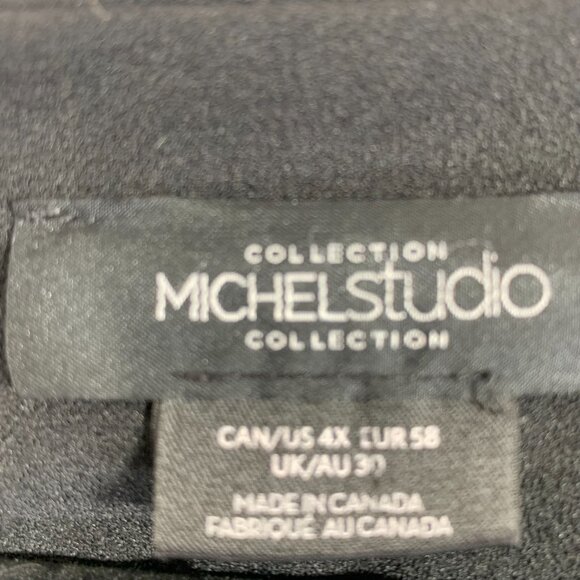 plus size simple black v neck sleeveless dress size 4X Michel Studio - Picture 2 of 10